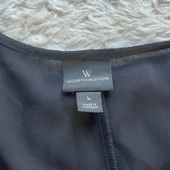 Worthington Black Chiffon top - Picture 5 of 5
